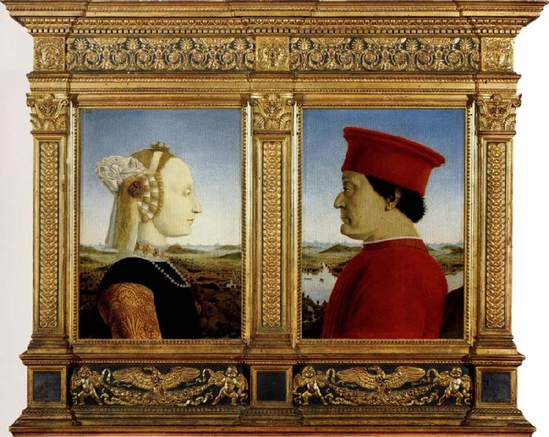 Piero della Francesca Portrait of the Duke and Duchess of Montefeltro China oil painting art